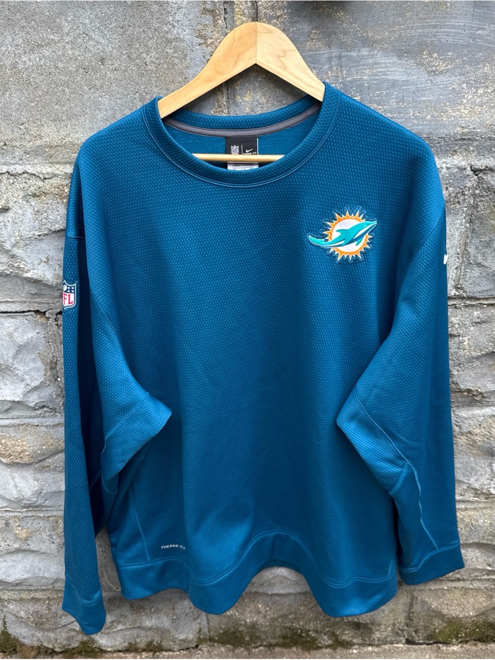 Miami Dolphins Nike Sweatshirt Mens 3XL XXXL On Field Therma Fit Pullover